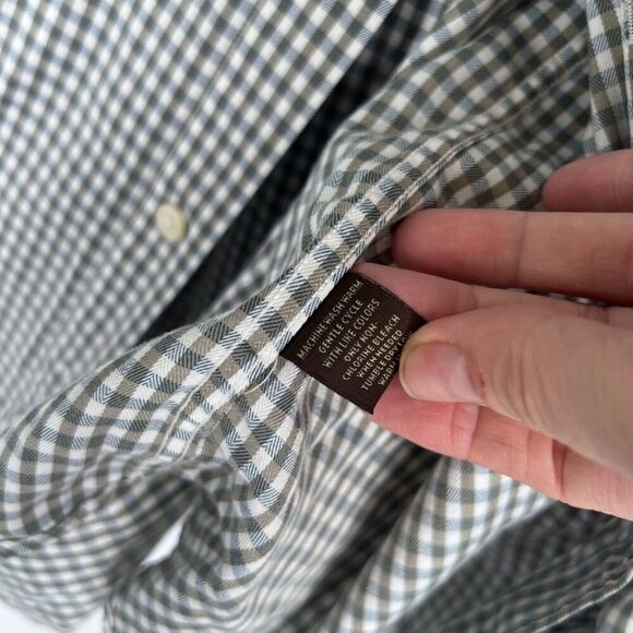 Tasso Elba Plaid Long Sleeve 100% Cotton Button Front Shirt Size Large - Picture 8 of 9